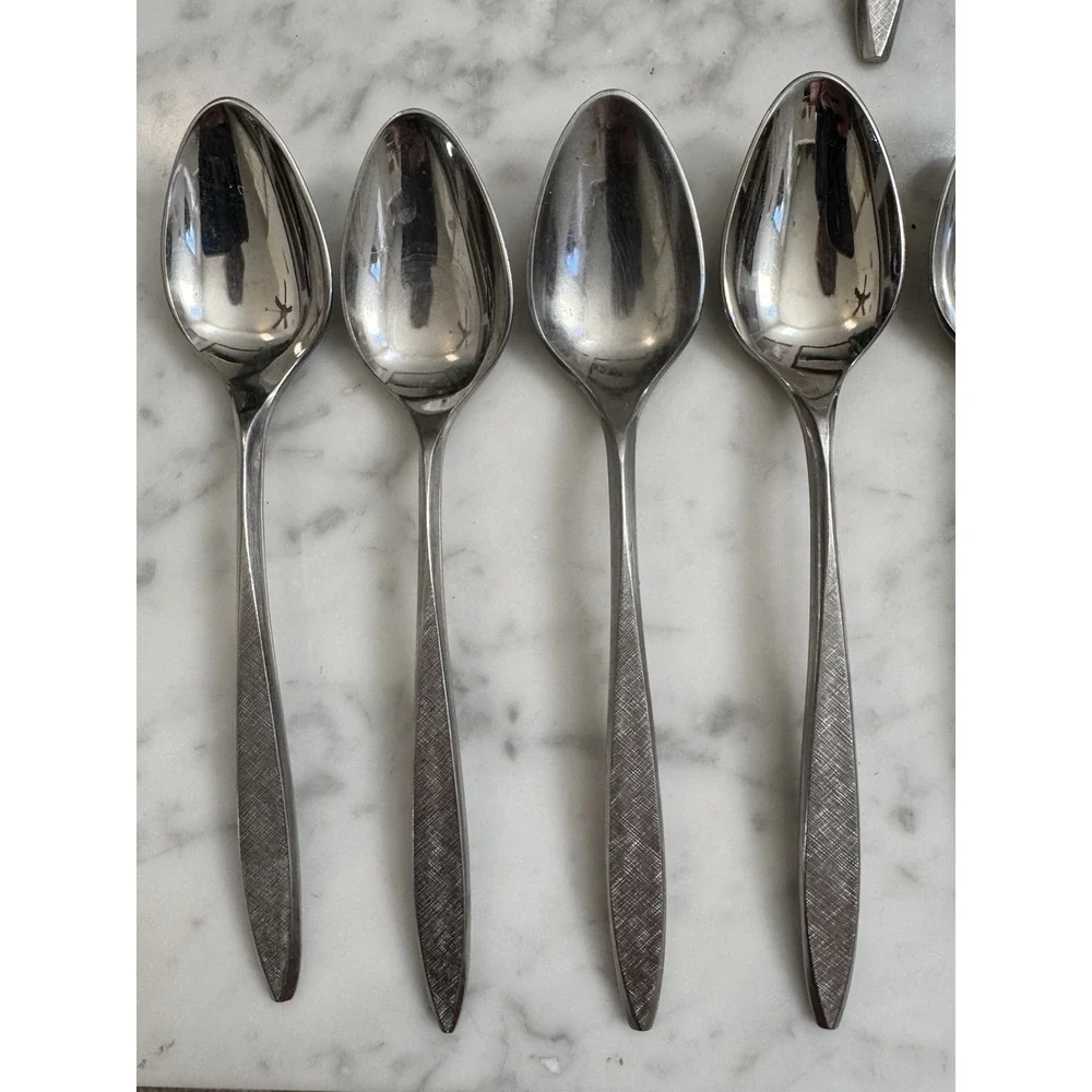 EKCO Eterna CORSAIR Teaspoons Stainless Flatware Vintage Japan 4 Pc‎